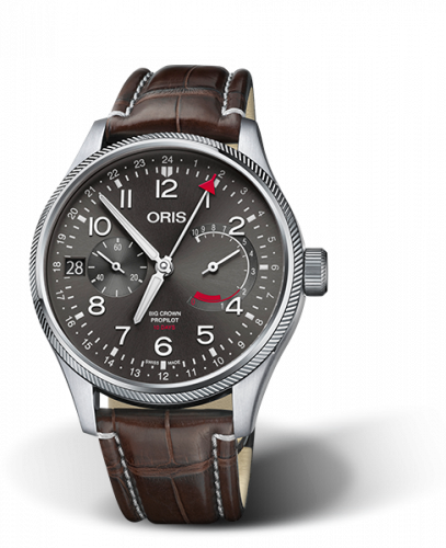 Oris Big Crown ProPilot Calibre 114 Stainless Steel / Grey / Alligator 01 114 7746 4063-Set 1 22 72FC