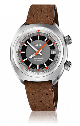 Oris Chronoris Date / Grey / Brown Leather 01 733 7737 4053-07 5 19 43