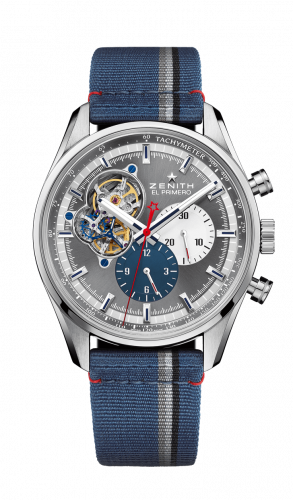 Zenith El Primero Chronomaster Open Stainless Steel / Grey 1969 / Fabric 03.2040.4061/23.C802