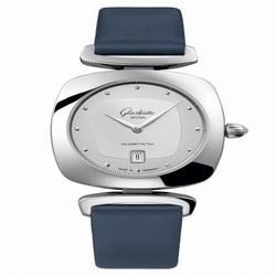 Glashutte Original Pavonina Date Stainless Steel / Silver / Calf / Folding 1-03-01-15-02-34