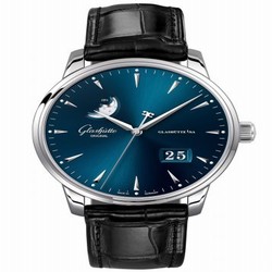 Glashutte Original Senator Excellence Panorama Date Moonphase Stainless Steel / Blue / Alligator / Pin 1-36-04-04-02-01