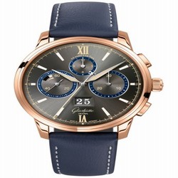 Glashutte Original Senator Chronograph Panorama Date Capital Edition Red Gold / Grey / Calf / Folding 1-37-01-04-05-35