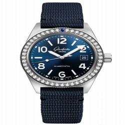 Glashutte Original SeaQ Date Stainless Steel / Diamond / Blue / Textile / Folding 1-39-11-09-82-34
