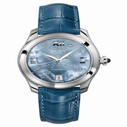 Glashutte Original Lady Serenade Stainless Steel / Blue MOP - Index Line / Alligator / Pin 1-39-22-11-02-44