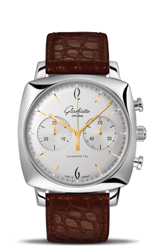 Glashutte Original Sixties Square Chronograph Stainless Steel / Silver 1-39-34-03-32-04