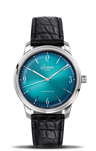 Glashutte Original Sixties Stainless Steel / Iconic Aqua / Alligator 1-39-52-09-02-01