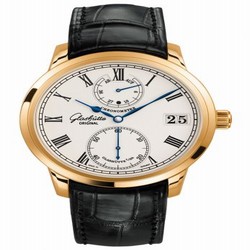 Glashutte Original Senator Chronometer Rose Gold / Silver / Alligator / Folding 1-58-01-01-01-50