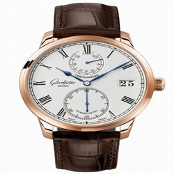 Glashutte Original Senator Chronometer Red Gold / Silver / Alligator / Folding 1-58-01-02-05-30