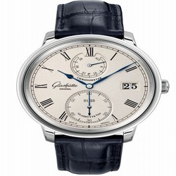Glashutte Original Senator Chronometer White Gold / Silver / Alligator / Folding 1-58-03-01-04-50