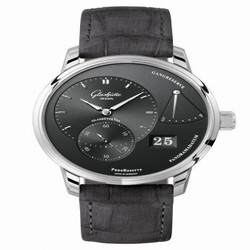 Glashutte Original PanoReserve Stainless Steel / Grey / Alligator / Folding 1-65-01-23-12-04