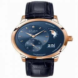 Glashutte Original PanoMatic Lunar Red Gold / Blue / Alligator / Folding 1-90-02-11-35-50