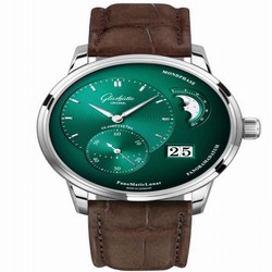 Glashutte Original PanoMatic Lunar Stainless Steel / Green / Alligator / Folding 1-90-02-13-32-31
