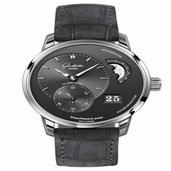 Glashutte Original PanoMatic Lunar Stainless Steel / Grey / Alligator / Pin 1-90-02-43-32-02