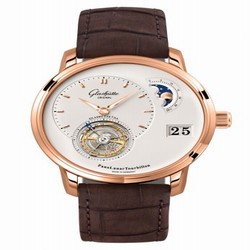 Glashutte Original PanoLunar Tourbillon Red Gold / Silver / Alligator / Folding 1-93-02-05-05-05