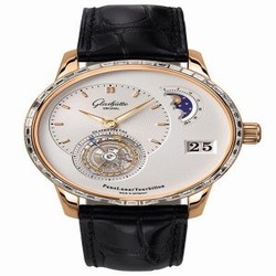Glashutte Original PanoLunar Tourbillon Red Gold / Baguette / Silver / Alligator / Folding 1-93-02-05-50-50