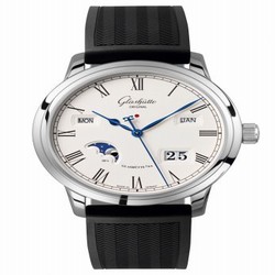 Glashutte Original Senator Perpetual Calendar Stainless Steel / Silver / Rubber / Pin 100-02-22-12-06