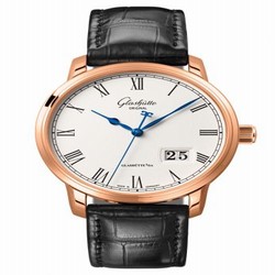 Glashutte Original Senator Panorama Date Red Gold / Silver / Alligator / Pin 100-03-32-45-01