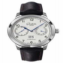 Glashutte Original Senator Observer Stainless Steel / Silver / Calf / Pin 100-14-05-02-07