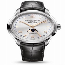 Baume & Mercier Clifton Complete Calendar Stainless Steel / Silver / Strap 10055