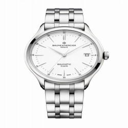 Baume & Mercier Clifton Baumatic Stainless Steel / White / Bracelet 10400