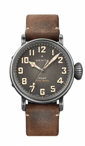 Zenith Pilot Type 20 Ton Up Aged Steel / Slate / Strap 11.2430.679/21.C801