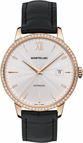 Montblanc Heritage Spirit Date Automatic 39mm Red Gold Guilloche Diamond 113706