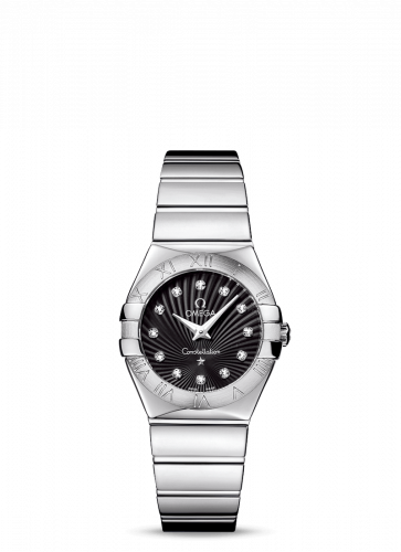 Omega Constellation Quartz 27 Polished Stainless Steel / Black Supernova 123.10.27.60.51.002