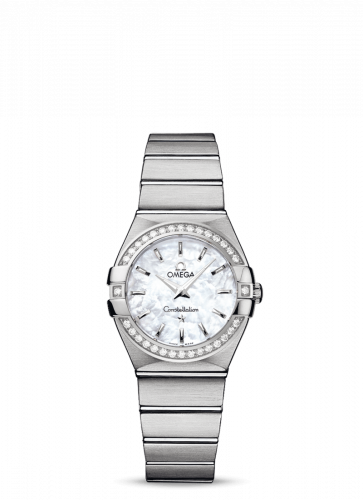 Omega Constellation Quartz 27 Brushed Stainless Steel / Diamond / MOP 123.15.27.60.05.001