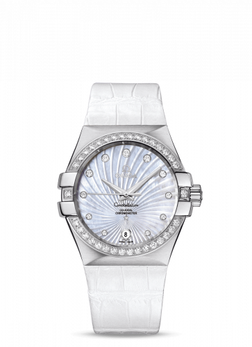 Omega Constellation Co-Axial 35 Stainless Steel / Diamond / MOP Supernova / Alligator 123.18.35.20.55.001