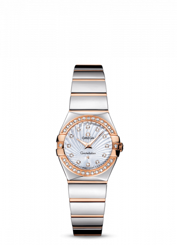 Omega Constellation Quartz 24 Polished Stainless Steel / Red Gold / Diamond / MOP Supernova 123.25.24.60.55.006
