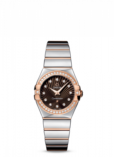 Omega Constellation Quartz 27 Polished Stainless Steel / Red Gold / Diamond / Brown Supernova 123.25.27.60.63.002