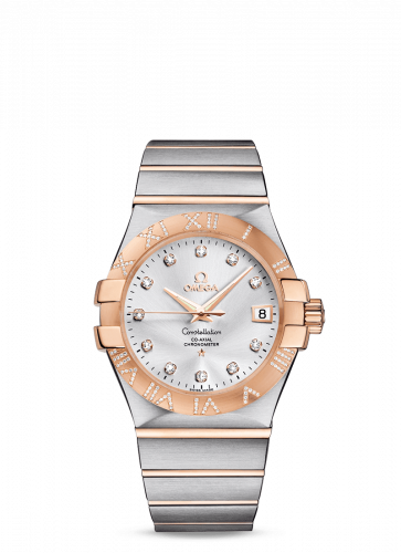 Omega Constellation Co-Axial 35 Stainless Steel / Red Gold / Diamond / Silver 123.25.35.20.52.003