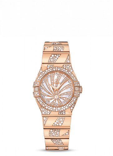 Omega Constellation Quartz 27 Polished Red Gold / Snow / Diamond Supernova 123.55.27.60.55.011