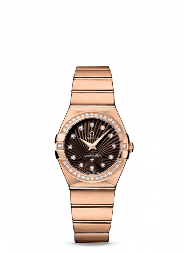 Omega Constellation Quartz 27 Brushed Red Gold / Diamond / Brown Supernova 123.55.27.60.63.001