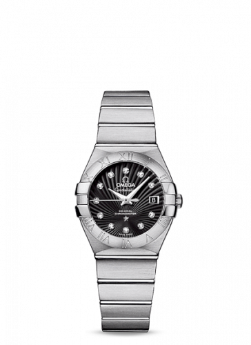 Omega Constellation Co-Axial 27 Brushed Stainless Steel / Black Supernova 123.10.27.20.51.001