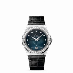 Omega Constellation Quartz 35 Stainless Steel / Diamond / Grey Supernova / Alligator 123.18.35.60.56.001