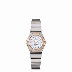 Omega Constellation Quartz 24 Brushed Stainless Steel / Red Gold / Diamond / MOP 123.25.24.60.55.001