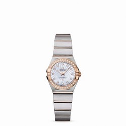 Omega Constellation Quartz 24 Brushed Stainless Steel / Red Gold / Diamond / MOP Supernova 123.25.24.60.55.002