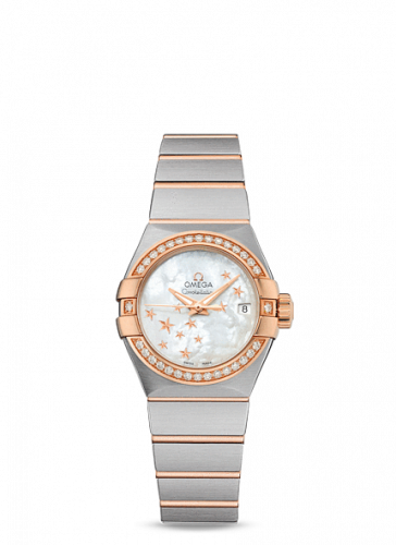 Omega Constellation Co-Axial 27 Brushed Stainless Steel / Red Gold / Diamond / MOP Stars 123.25.27.20.05.002