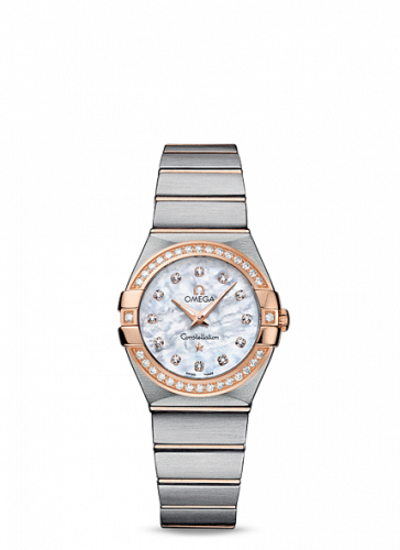 Omega Constellation Quartz 27 Brushed Stainless Steel / Red Gold / Diamond / MOP 123.25.27.60.55.001