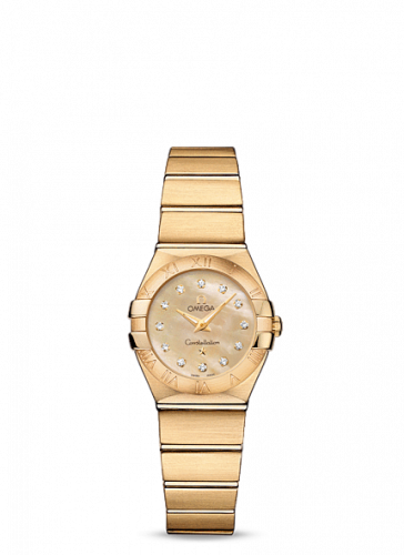 Omega Constellation Quartz 24 Brushed Yellow Gold / Champagne MOP 123.50.24.60.57.001