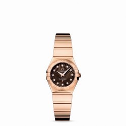 Omega Constellation Quartz 24 Polished Red Gold / Brown Supernova 123.50.24.60.63.002