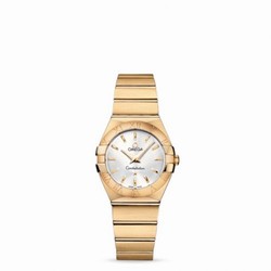 Omega Constellation Quartz 27 Brushed Yellow Gold / Silver 123.50.27.60.02.002