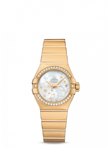 Omega Constellation Co-Axial 27 Brushed Yellow Gold / Diamond / MOP Stars 123.55.27.20.05.001