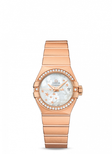 Omega Constellation Co-Axial 27 Brushed Red Gold / Diamond / MOP Stars 123.55.27.20.05.003