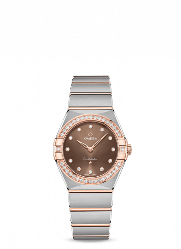 Omega Constellation Manhattan 28 Quartz Stainless Steel / Sedna Gold / Brown-Diamond / Diamond 131.25.28.60.63.001