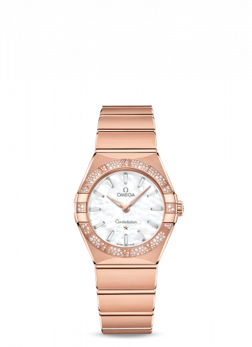 Omega Constellation Manhattan 28 Quartz Sedna / MOP - Diamond / Diamond 131.55.28.60.55.003