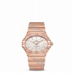 Omega Constellation Manhattan 28 Quartz Sedna Gold / MOP - Diamond / Diamond 131.55.28.60.99.001