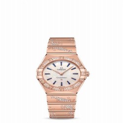 Omega Constellation Manhattan 28 Quartz Sedna Gold / MOP - Sapphire / Diamond 131.55.28.60.99.002