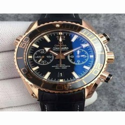 Omega Seamaster Planet Ocean 600M Chronograph Rose Gold Black 